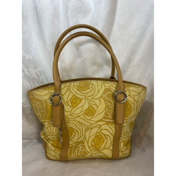 Fossil Vintage Yellow Textile Rose Purse with Fossil Key - Picture 8 of 8